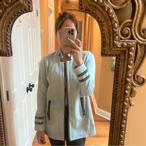 LG Women's Light Blue Leather Jacket